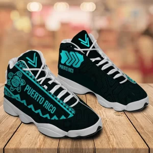 Puerto Rico Pattern Turquoise Sneakers Air Jordan 13 Shoes