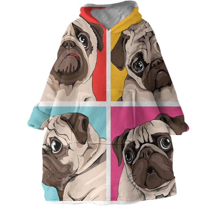 Pug Hoodie Wearable Blanket WB1613 1