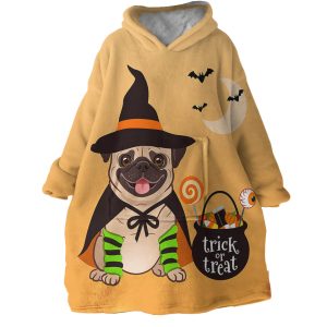 Pug Witch Hoodie Wearable Blanket WB1900 1