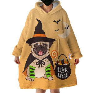 Pug Witch Hoodie Wearable Blanket WB1900