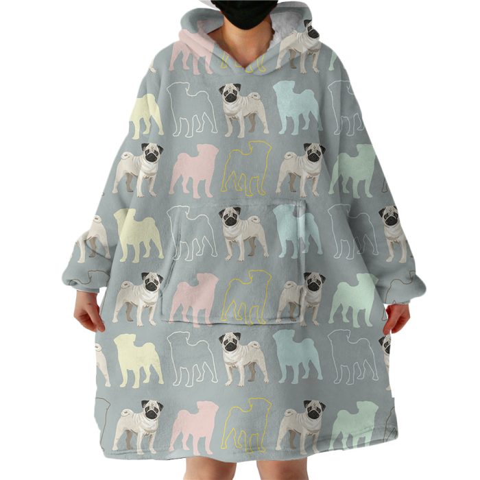 Pugs Hoodie Wearable Blanket WB0002