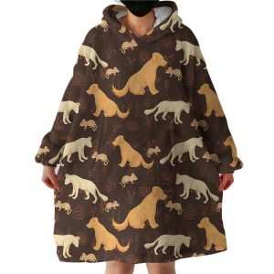 Puppies Brown Hoodie Wearable Blanket WB1088 1