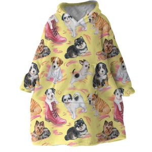 Puppies Hoodie Wearable Blanket WB1668 1
