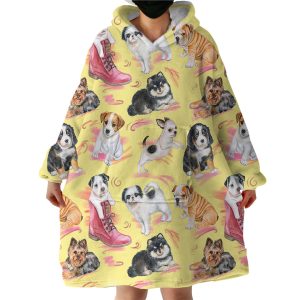 Puppies Hoodie Wearable Blanket WB1668