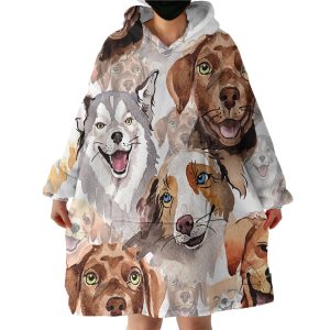 Puppies Hoodie Wearable Blanket WB1782