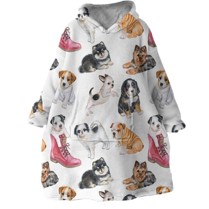 Puppies Hoodie Wearable Blanket WB2118 1