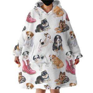 Puppies Hoodie Wearable Blanket WB2118