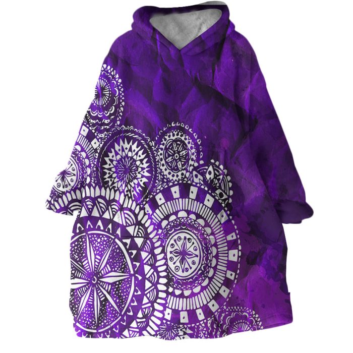 Purple Mandala Hoodie Wearable Blanket WB1502 1