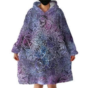 Purple Mandala Matrix Hoodie Wearable Blanket WB0318