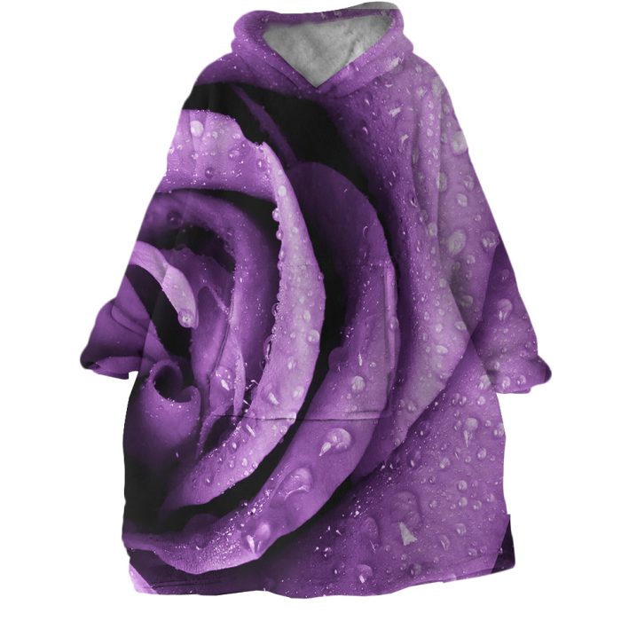 Purple Rose Hoodie Wearable Blanket WB1551 1