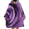 Purple Rose Hoodie Wearable Blanket WB1551