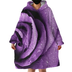 Purple Rose Hoodie Wearable Blanket WB1551