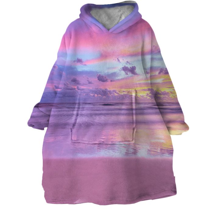 Purple Sunset Hoodie Wearable Blanket WB1684 1