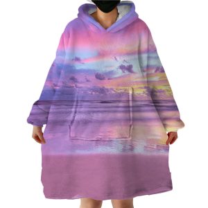 Purple Sunset Hoodie Wearable Blanket WB1684