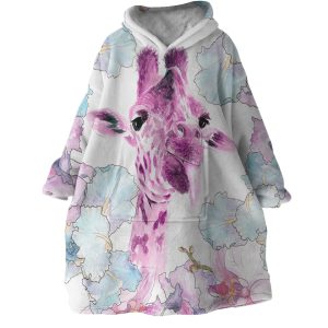 Purplish Giraffe Hoodie Wearable Blanket WB1166 1