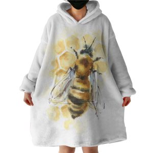 Queen Bee Watercolor Painting Hoodie Wearable Blanket WB0698