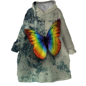 Rainbow Butterfly Hoodie Wearable Blanket WB2062 1