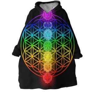 Rainbow Chakras Hoodie Wearable Blanket WB2119 1