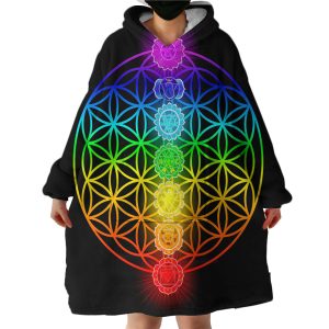 Rainbow Chakras Hoodie Wearable Blanket WB2119