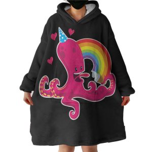 Rainbow Octopus Hoodie Wearable Blanket WB1009