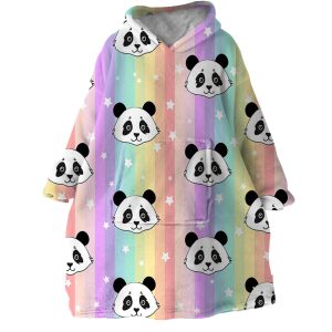 Rainbow Panda Hoodie Wearable Blanket WB2106 1