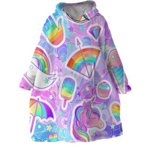 Rainbow Themed Hoodie Wearable Blanket WB1829 1