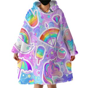 Rainbow Themed Hoodie Wearable Blanket WB1829
