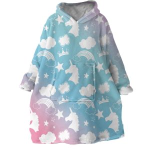 Rainbow Unicorn Hoodie Wearable Blanket WB1493 1