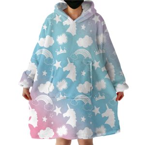 Rainbow Unicorn Hoodie Wearable Blanket WB1493
