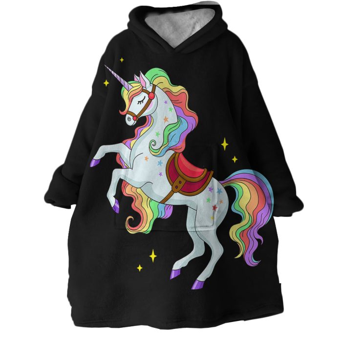 Rainbow Unicorn Hoodie Wearable Blanket WB1740 1