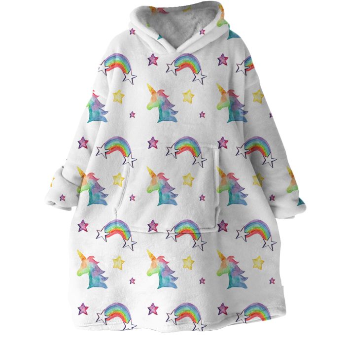 Rainbow Unicorn Hoodie Wearable Blanket WB1745 1