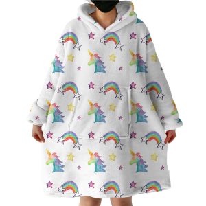 Rainbow Unicorn Hoodie Wearable Blanket WB1745