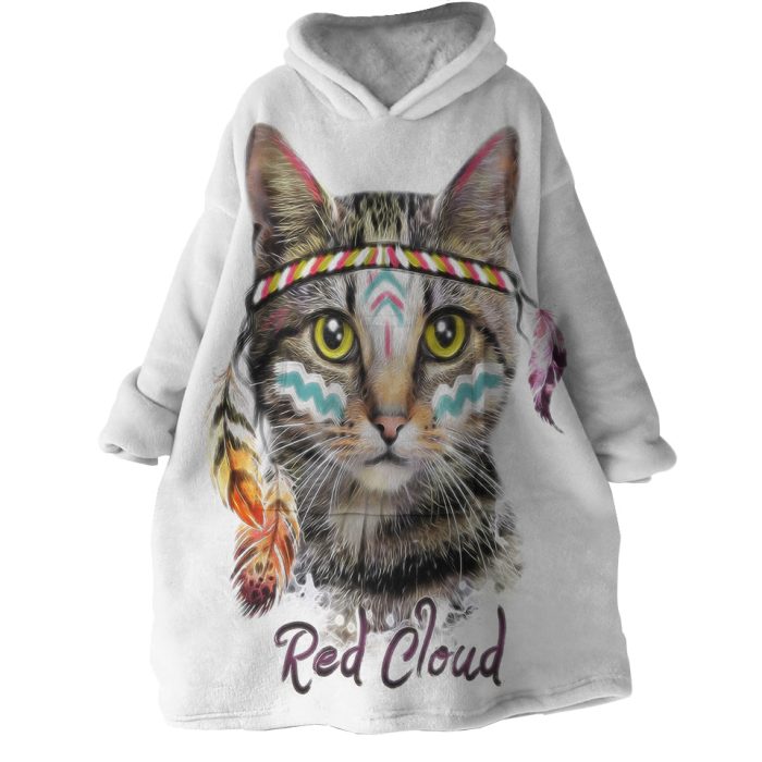 Red Cloud Kitty Hoodie Wearable Blanket WB1146 1