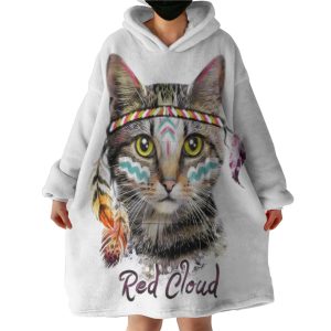 Red Cloud Kitty Hoodie Wearable Blanket WB1146