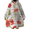 Red Poppies Hoodie Wearable Blanket WB1109