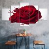 Red Rose Flower 5 Piece Five Panel Wall Canvas Print Modern Art Poster Wall Art Decor