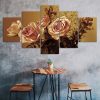 Red Roses Flower Bouquet 5 Piece Five Panel Wall Canvas Print Modern Art Poster Wall Art Decor