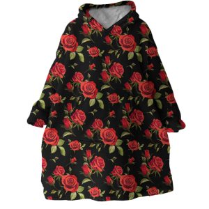 Red Roses Hoodie Wearable Blanket WB1039 1