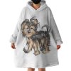 Retro Art Schnauzer Drawing Hoodie Wearable Blanket WB0380