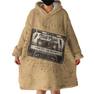 Retro Cassette Street Music Hoodie Wearable Blanket WB0377