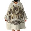 Retro Golden Three Heads Bulldogs Old School Style Hoodie Wearable Blanket WB0368