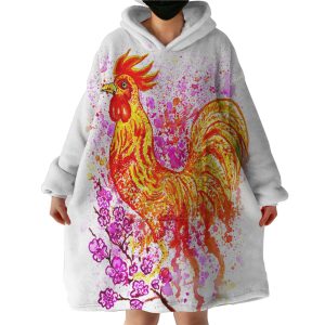 Rooster Hoodie Wearable Blanket WB1179