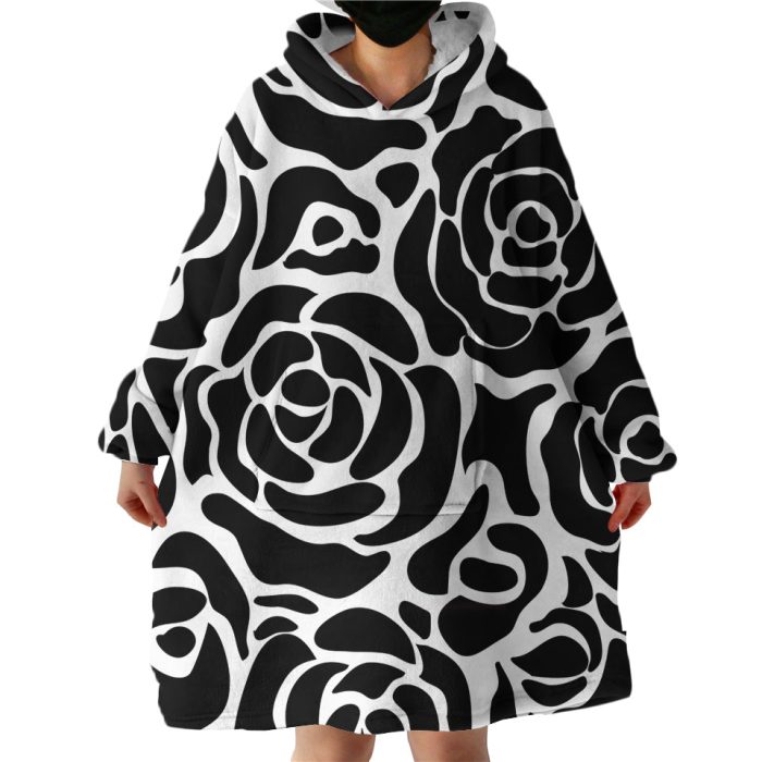 Rose Patterns Hoodie Wearable Blanket WB1694