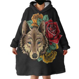Rose Wolf Hoodie Wearable Blanket WB0733