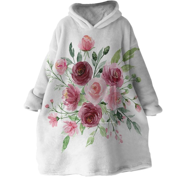 Roses Hoodie Wearable Blanket WB1115 1