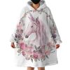 Rosy Unicorn Hoodie Wearable Blanket WB2123
