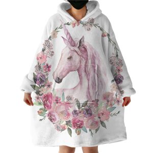 Rosy Unicorn Hoodie Wearable Blanket WB2123