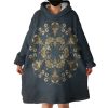 Royal Mandala Navy Theme Hoodie Wearable Blanket WB0631