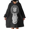 Royal White Cat Crown Hoodie Wearable Blanket WB0346