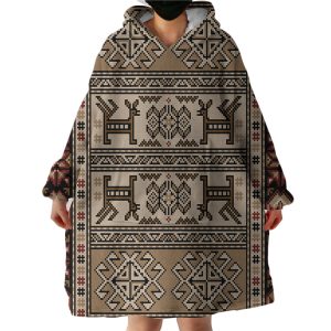 Rug Patterns Hoodie Wearable Blanket WB0917